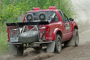 Jim Cox / Scott Parrott Chevy S-10 at a sharp left on SS3, Steamboat I.