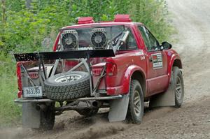 Jim Cox / Scott Parrott Chevy S-10 at a sharp left on SS3, Steamboat I.