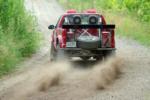 Jim Cox / Scott Parrott Chevy S-10 at a sharp left on SS3, Steamboat I.