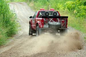 Jim Cox / Scott Parrott Chevy S-10 at a sharp left on SS3, Steamboat I.