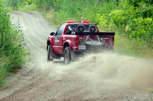 Jim Cox / Scott Parrott Chevy S-10 at a sharp left on SS3, Steamboat I.