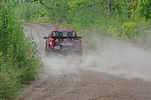 Jim Cox / Scott Parrott Chevy S-10 at a sharp left on SS3, Steamboat I.