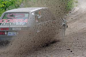 Adam VanDamme / Jake Carlson VW Rabbit at a sharp left on SS3, Steamboat I.