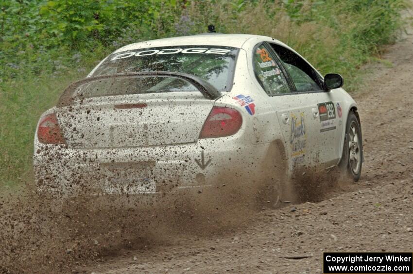 Matt Coatsworth / Ben Anderson Dodge SRT-4 at a sharp left on SS3, Steamboat I.