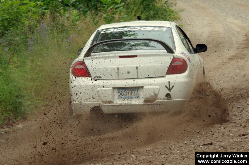 Matt Coatsworth / Ben Anderson Dodge SRT-4 at a sharp left on SS3, Steamboat I.