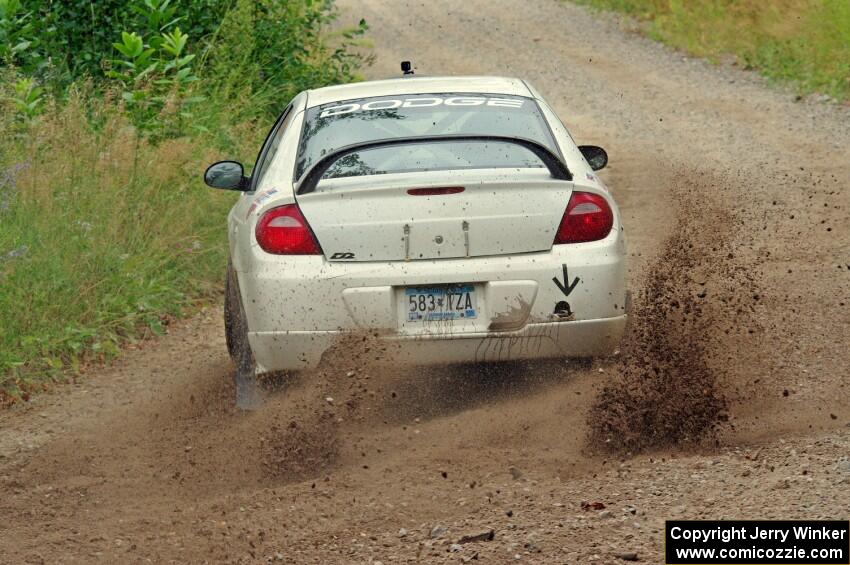 Matt Coatsworth / Ben Anderson Dodge SRT-4 at a sharp left on SS3, Steamboat I.