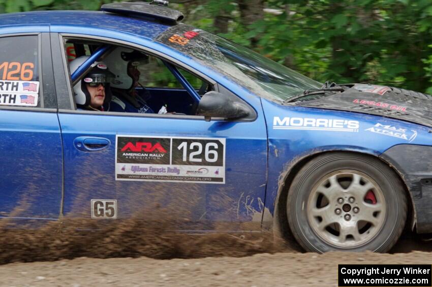 Don Coatsworth / Cody Coatsworth Dodge SRT-4 at a sharp left on SS3, Steamboat I.