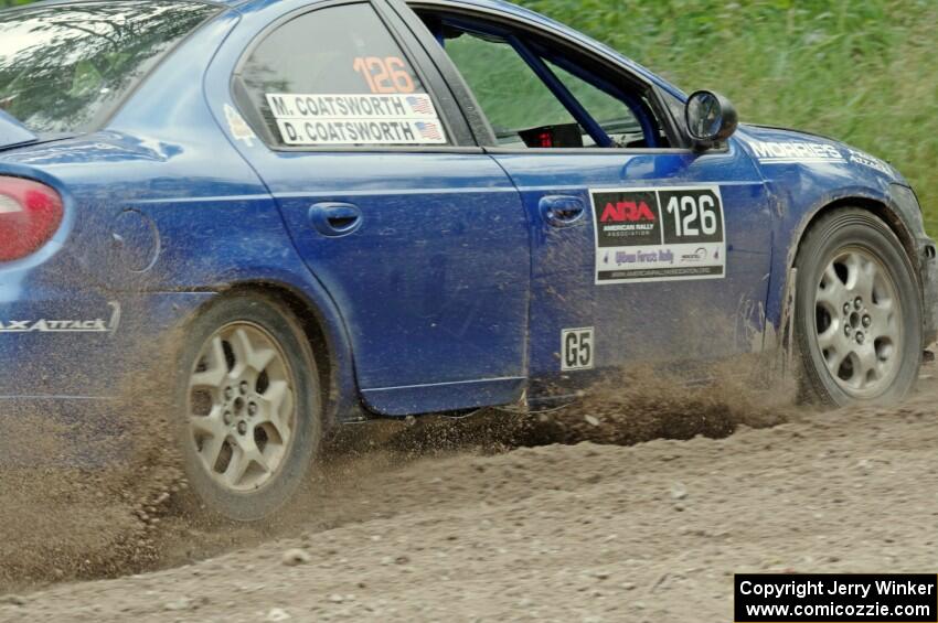 Don Coatsworth / Cody Coatsworth Dodge SRT-4 at a sharp left on SS3, Steamboat I.