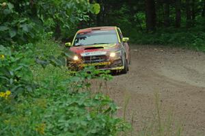 Jeff Seehorn / Karen Jankowski Subaru WRX STi at a sharp left on SS6, Steamboat II.