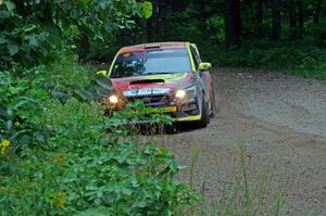 Jeff Seehorn / Karen Jankowski Subaru WRX STi at a sharp left on SS6, Steamboat II.