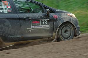 Dave Wallingford / Leanne Junnila Ford Fiesta at a sharp left on SS6, Steamboat II.