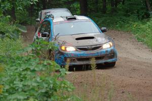 Dennis Romero / Jose Maria Rodriguez Subaru WRX STi and Travis Nease / Krista Skucas Subaru WRX STi on SS6, Steamboat II.