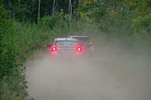 Travis Nease / Krista Skucas Subaru WRX STi chases Dennis Romero / Jose Maria Rodriguez Subaru WRX STi on SS6, Steamboat II.