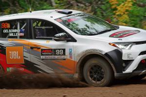 Ryan Millen / Rhianon Gelsomino Toyota RAV4 SE at a sharp left on SS6, Steamboat II.