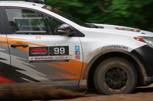 Ryan Millen / Rhianon Gelsomino Toyota RAV4 SE at a sharp left on SS6, Steamboat II.