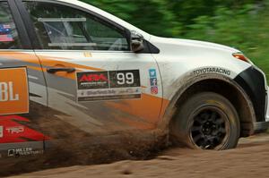 Ryan Millen / Rhianon Gelsomino Toyota RAV4 SE at a sharp left on SS6, Steamboat II.