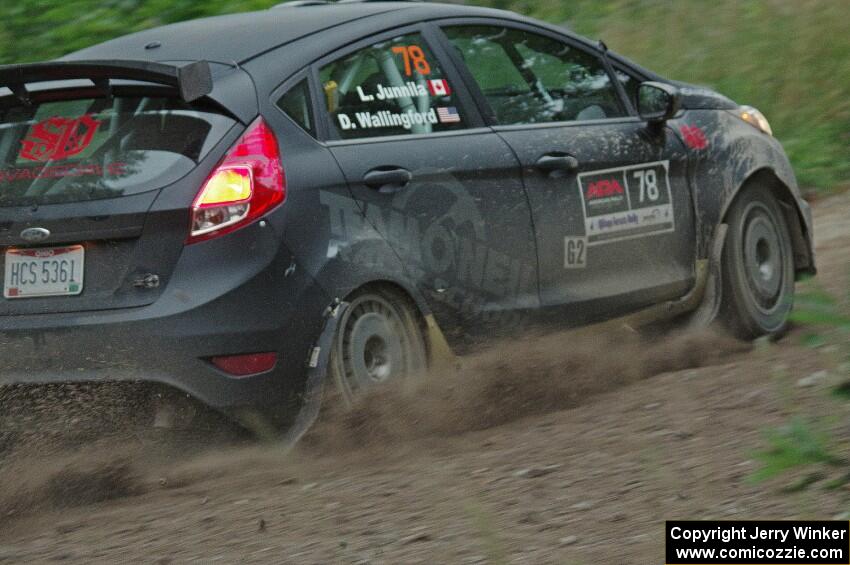 Dave Wallingford / Leanne Junnila Ford Fiesta at a sharp left on SS6, Steamboat II.
