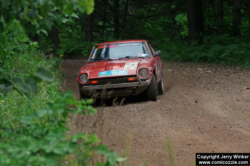 Greg Healey / Phil Barnes Datsun 280Z at a sharp left on SS6, Steamboat II.