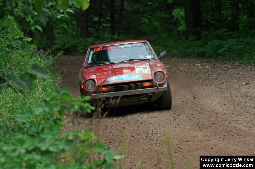 Greg Healey / Phil Barnes Datsun 280Z at a sharp left on SS6, Steamboat II.