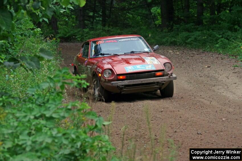 Greg Healey / Phil Barnes Datsun 280Z at a sharp left on SS6, Steamboat II.