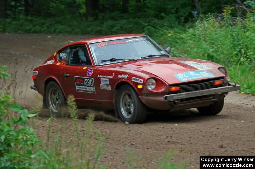 Greg Healey / Phil Barnes Datsun 280Z at a sharp left on SS6, Steamboat II.