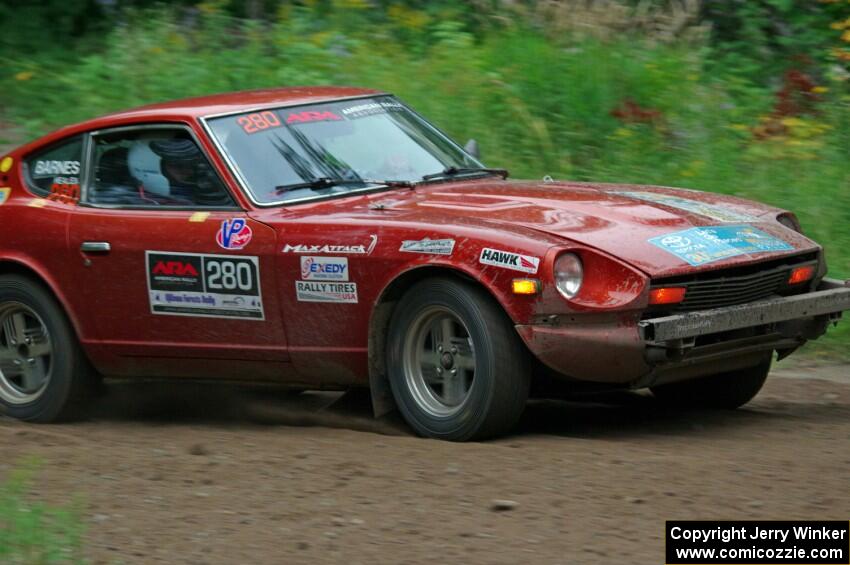 Greg Healey / Phil Barnes Datsun 280Z at a sharp left on SS6, Steamboat II.