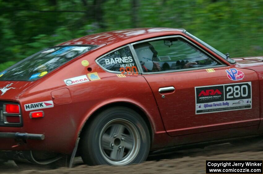 Greg Healey / Phil Barnes Datsun 280Z at a sharp left on SS6, Steamboat II.