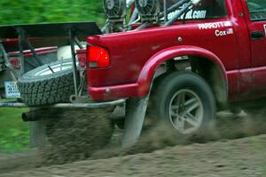 Jim Cox / Scott Parrott Chevy S-10 at a sharp left on SS6, Steamboat II.