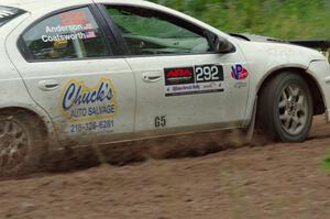 Matt Coatsworth / Ben Anderson Dodge SRT-4 at a sharp left on SS6, Steamboat II.