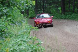 Al Dantes, Jr. / Brandon Snyder Mazda RX-7 Turbo at a sharp left on SS6, Steamboat II.