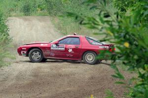 Al Dantes, Jr. / Brandon Snyder Mazda RX-7 Turbo slide to a stop on SS6, Steamboat II.