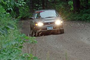 Jerry Rengo / Greg Hanka Nissan Sentra SE-R at a sharp left on SS6, Steamboat II.