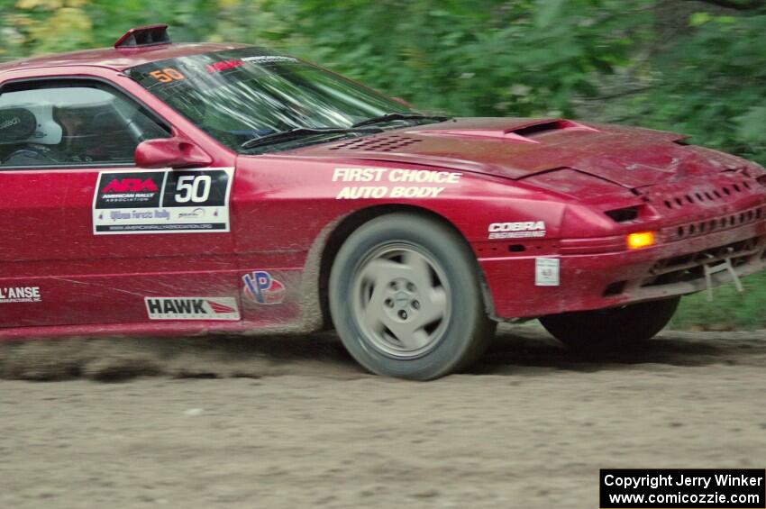 Al Dantes, Jr. / Brandon Snyder Mazda RX-7 Turbo at a sharp left on SS6, Steamboat II.