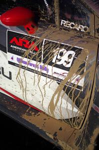 Dried mud on the Travis Pastrana / Robbie Durant Subaru WRX STi.