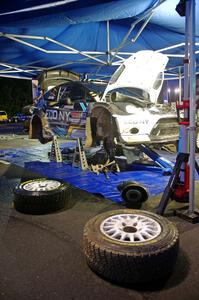 Barry McKenna / Leon Jordan Ford Fiesta gets prepped for day two of the event.