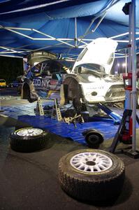 Barry McKenna / Leon Jordan Ford Fiesta gets prepped for day two of the event.