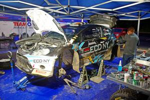 Barry McKenna / Leon Jordan Ford Fiesta gets prepped for day two of the event.