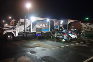 David Higgins / Craig Drew Subaru WRX STi gets washed and readied for day two.