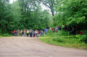 The crowd at the the VIP spectator corner on SS8, Perkins Road.