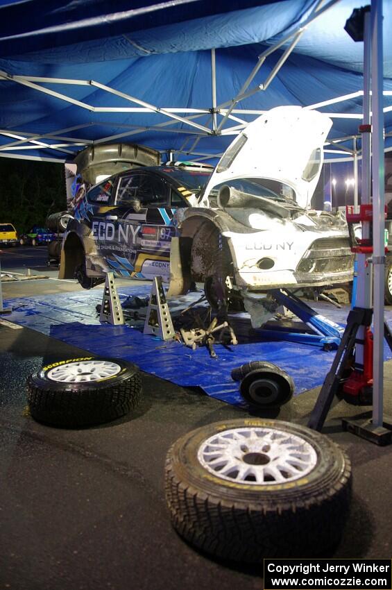 Barry McKenna / Leon Jordan Ford Fiesta gets prepped for day two of the event.