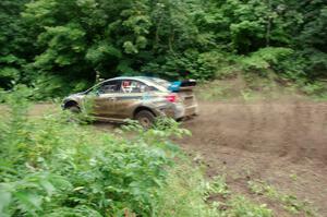 David Higgins / Craig Drew Subaru WRX STi comes through the VIP spectator corner on SS8, Perkins Road.