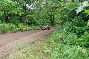 Jeff Seehorn / Karen Jankowski Subaru WRX STi comes into the VIP spectator corner on SS8, Perkins Road.