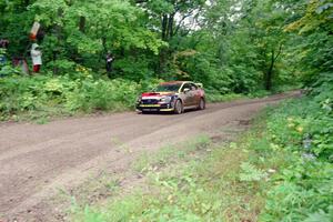 Jeff Seehorn / Karen Jankowski Subaru WRX STi comes into the VIP spectator corner on SS8, Perkins Road.