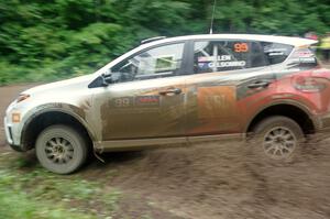 Ryan Millen / Rhianon Gelsomino Toyota RAV4 SE comes through the VIP spectator corner on SS8, Perkins Road.