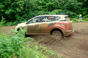 Ryan Millen / Rhianon Gelsomino Toyota RAV4 SE comes through the VIP spectator corner on SS8, Perkins Road.