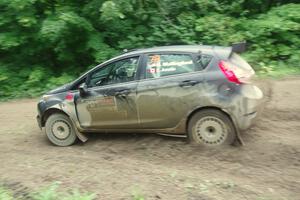 Dave Wallingford / Leanne Junnila Ford Fiesta comes through the VIP spectator corner on SS8, Perkins Road.