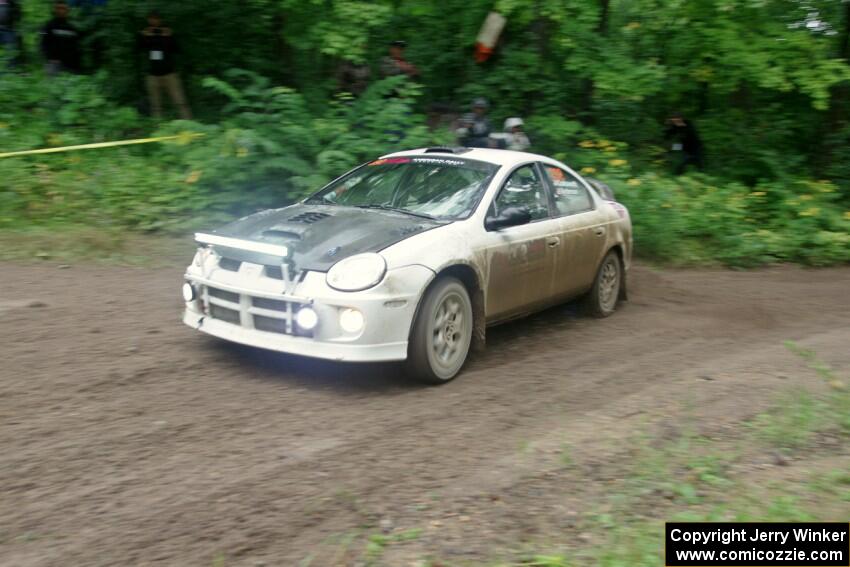 Matt Coatsworth / Ben Anderson Dodge SRT-4 comes through the VIP spectator corner on SS8, Perkins Road.