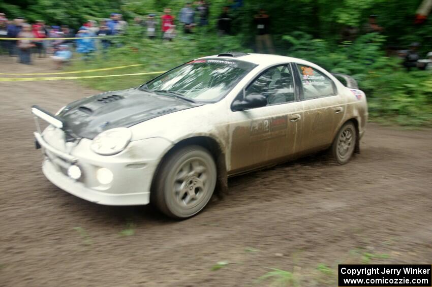 Matt Coatsworth / Ben Anderson Dodge SRT-4 comes through the VIP spectator corner on SS8, Perkins Road.