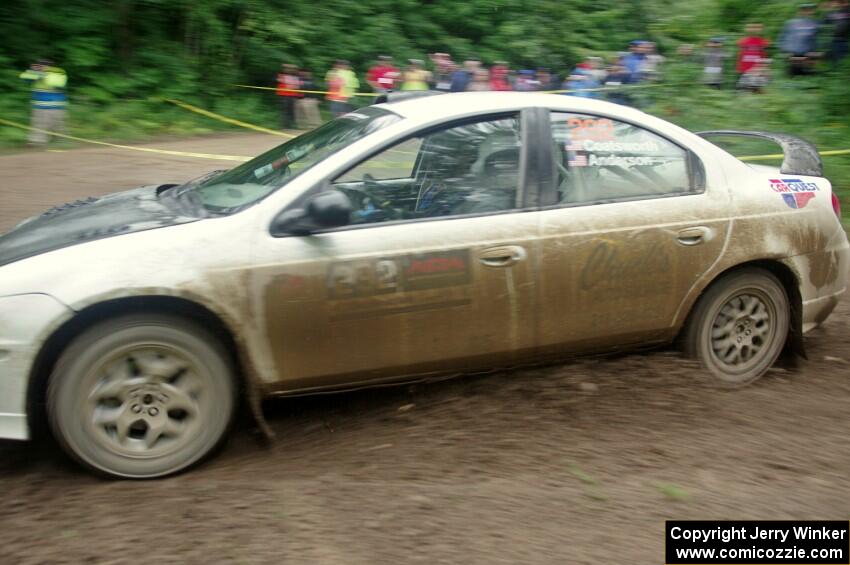 Matt Coatsworth / Ben Anderson Dodge SRT-4 comes through the VIP spectator corner on SS8, Perkins Road.