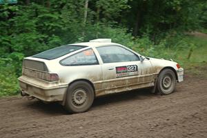 Ryan Raguse / Harlan Goerger Honda CRX comes through the VIP spectator corner on SS8, Perkins Road.